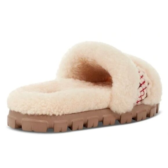 NEW UGG Women's Cozetta Braid Shearling Slide Sandals Cream W US 9 EU 40 [jb] - Picture 6 of 16